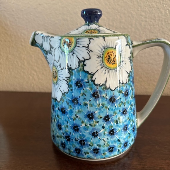 Polish Pottery Teapot Coffee Pot Unikat 4736 - Picture 1 of 9